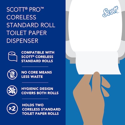 Scott Coreless Double Roll Bath Tissue Dispenser, Stainless Steel (09606)