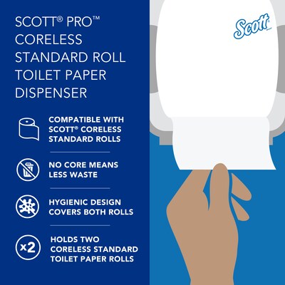 Scott Pro Coreless Toilet Paper Dispenser, Stainless Steel (09606)