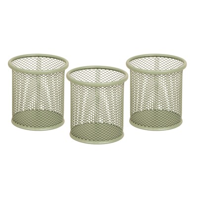 Staples Metal Mesh Pen Cups, Sage Green, 3/Set (ST63822)