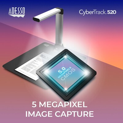 Adesso CYBERTRACK 520 USB 5 Megapixel Fixed-Focus Document Camera, Black