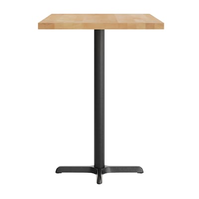 Flash Furniture Bennett Wooden Commercial Indoor Table, 48" x 30", Natural Top/Black Base (GSF3048NTT2230B)