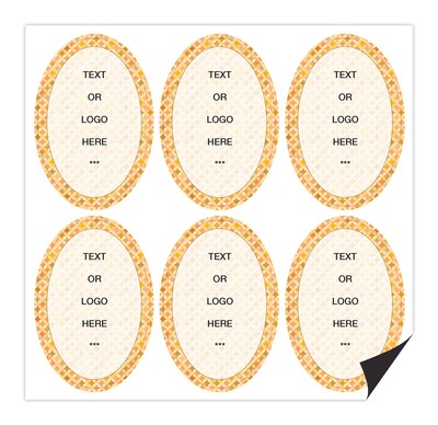 Custom Full Color Vertical Oval Shaped Magnets, 30 mil. Magnetic stock, 6-Perforated Magnets per She