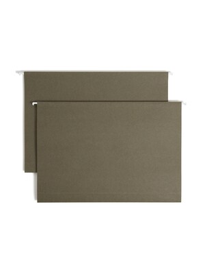 Smead 100% Recycled Hanging File Folders, 2 Expansion, Legal Size, Standard Green, 25/Box (65095)