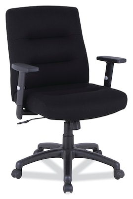 Alera® Kësson Series Height Adjustable Arm Fabric Swivel Computer and Desk Chair, Black (12010-03B)