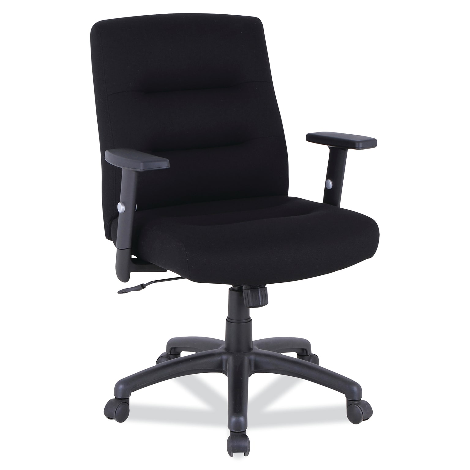 Alera® Kësson Series Height Adjustable Arm Fabric Swivel Computer and Desk Chair, Black (12010-03B)