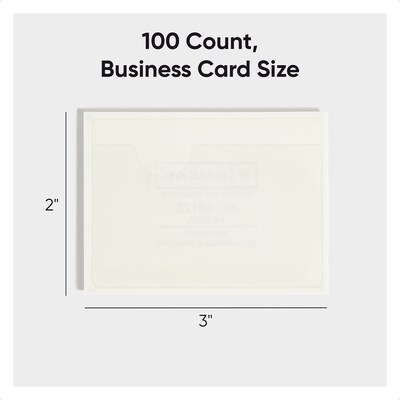 Smead Self-Adhesive Poly Pocket, Business Card Size, Clear, 100/Box (68123)