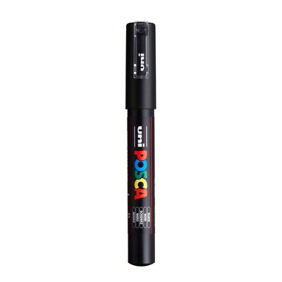 POSCA PC-1M Water Based Paint Marker, Extra Fine Bullet Tip, Black, 3/Pack (UBCPC1MBLACK-3)