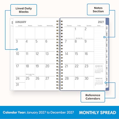 2027 Blue Sky 5" x 8" Weekly & Monthly Planner, Parkertin (164275)