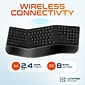 Delton KB200 & S12 Wireless Ergonomic Keyboard and Optical Mouse Combo, Black (DKMKITERG12-WB)