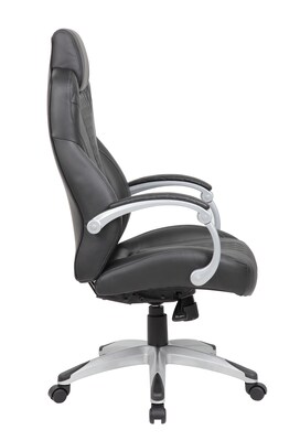 Boss Ergonomic Vinyl Swivel Executive Chair, Black (B8871-BK)
