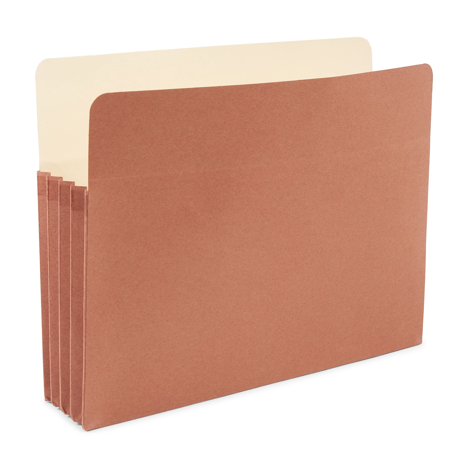 Staples Reinforced File Pockets, Letter Size, 3.5-Inch Expansion, Heavy-Duty Brown Accordion Files for Organization – 25/Pack