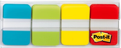 Post-it Tabs, 1" Wide, Solid, Assorted Colors, 88 Tabs/Pack (686-ALYR1IN)