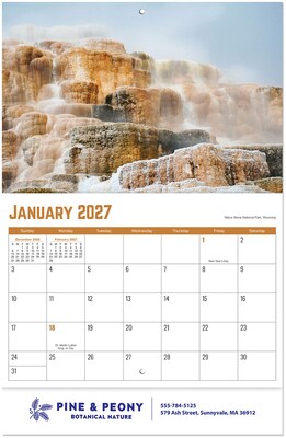 Custom National Parks Wall Calendar Stitched
