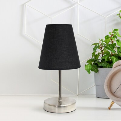 Creekwood Home Nauru 10.50" LED Table Lamp, Sand Nickel/Black (CWT-2007-BK)
