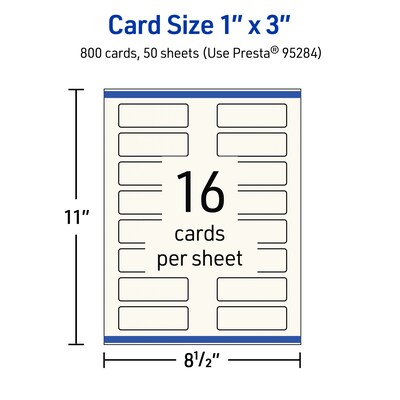 Avery Business Cards, 1" x 3", Matte Ivory, 800/Box (95284)
