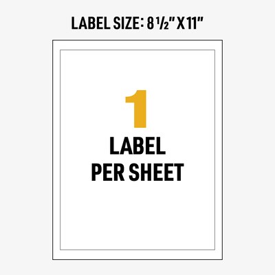 Avery UltraDuty Waterproof Laser GHS Chemical Labels, 8-1/2" x 11", 1 Label/Sheet, 50 Sheets/Box (60501)