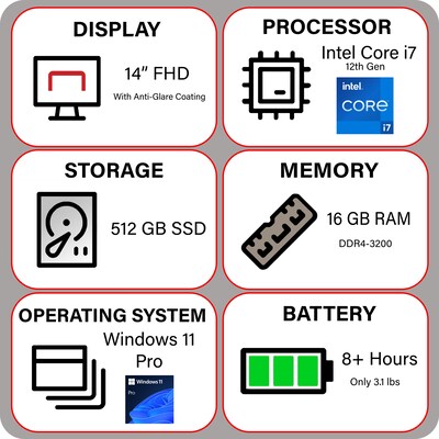Lenovo V14 G3 14 Laptop Computer, Intel Core i7-1255U, 16GB Memory, 512GB SSD, Business Black (82TS