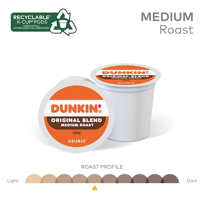 Dunkin' Original Blend Coffee Keurig® K-Cup® Pods, Medium Roast, 88/Carton (400845)
