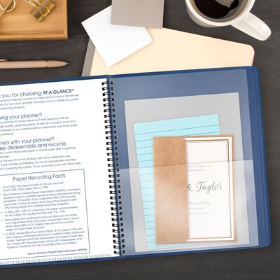 2027-2028 AT-A-GLANCE 9" x 11" Monthly Planner, Faux Leather Cover, Blue (70-250-20-27)