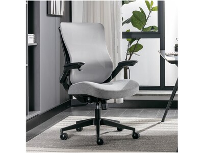 Beautyrest ErgoMax Ergonomic Mesh/Fabric Swivel Task Chair, Gray (60078-Gry)