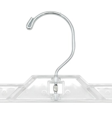 National Hanger 12 Plastic Skirt/Pant Hanger, Clear, 100/Pack (611PCC)