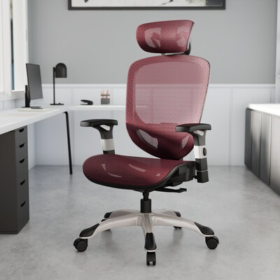 Quill Brand® Hyken Mesh Computer and Desk Chair, Red (50218)