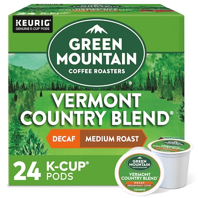Green Mountain Vermont Country Blend Decaf Coffee Keurig® K-Cup® Pods, Medium Roast, 24/Box (7602)