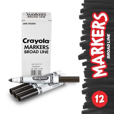 Crayola Bulk Markers, Conical Tip, Black, 12/Pack, 3 Packs/Bundle (BIN587700051-3)