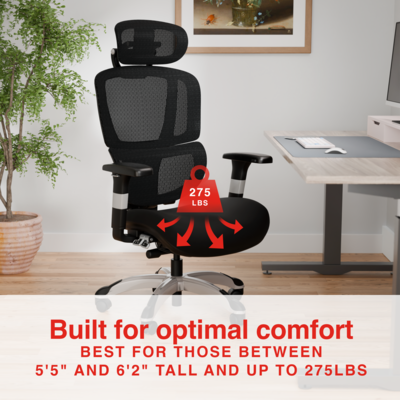 Staples Hyken Pro Ergonomic Mesh Swivel Task Chair, Black (ST63228)