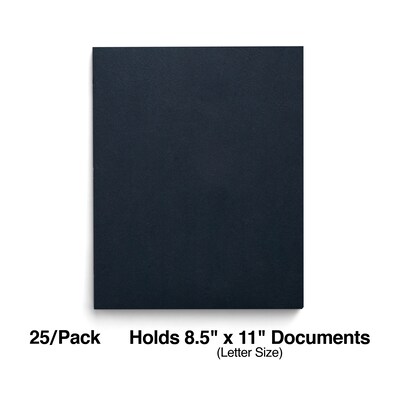 Staples Smooth 2-Pocket Paper Folder, Navy, 25/Box (50762/27539-CC)