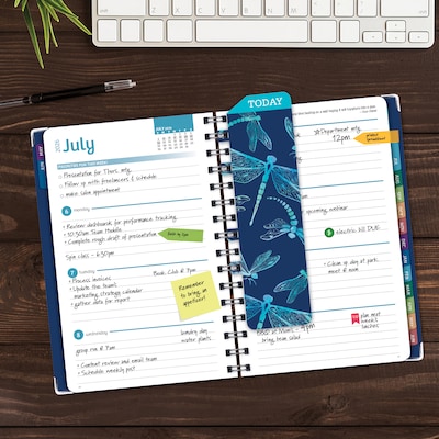 2026-2027 Excello Brands 8 x 5.5 Academic Weekly & Monthly Planner, Paperboard Cover, Dragonflies (FSHN-AY26-58-59)