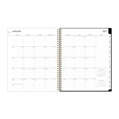 2027 Blue Sky Baccara Dark 8.5" x 11" Calendar Year Weekly & Monthly Planner, Plastic Cover (110211-27)
