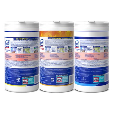 Lysol Disinfecting Wipes, Assorted, 80 Wipes/Canister, 3 Canisters/Pack (19200-99916)