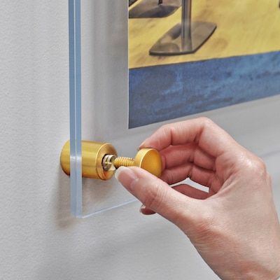 Azar Poster Holder, 28" x 40", Wall Mounted, Gold, Acrylic (105536-GLD)
