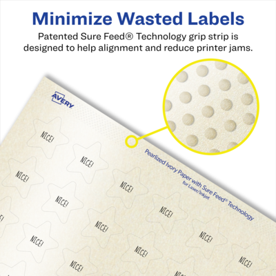 Avery Pearlized Ivory Burst Multipurpose Labels, .75" x .75", Ivory, 2000/Pack (94610)