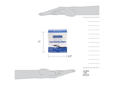 PhysiciansCare Lens Cleaning Wipe, 5" x 7", 50/Box (91294)