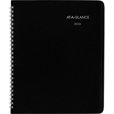 2026 AT-A-GLANCE DayMinder 7" x 8.75" Weekly Planner, Faux Leather Cover, Black (G535-00-26)