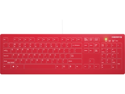 Cherry AK-C8112 Wired Ergonomic Medical Keyboard, Red (AK-C8112-US-WR/US)