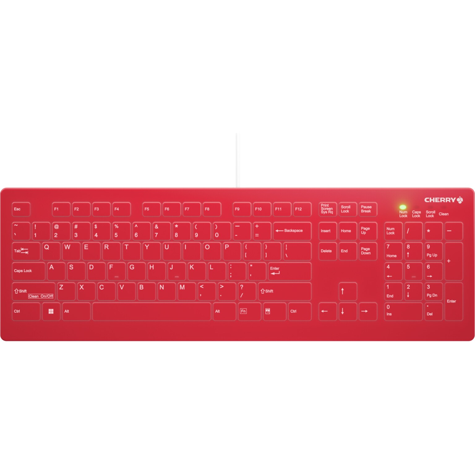 Cherry AK-C8112 Wired Ergonomic Medical Keyboard, Red (AK-C8112-US-WR/US)