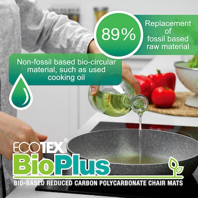 Floortex Ecotex BioPlus Carpet Chair Mat, 46" x 60", Clear Bio Based Polycarbonate (NRCMFLBG0004)
