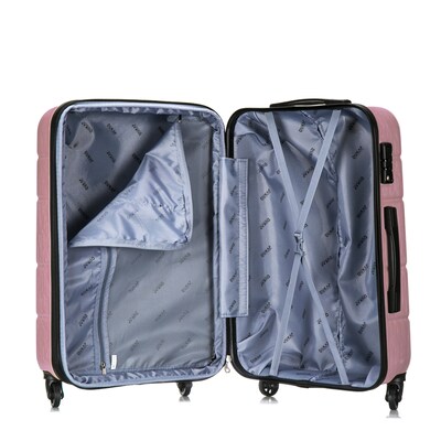 DUKAP Rodez 24" Hardside Suitcase, 4-Wheeled Spinner, TSA Checkpoint Friendly, Rose Gold (DKROD00M-ROS)
