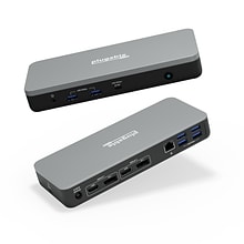 Plugable 12-in-1 USB-C Dual Monitor Docking Station for Chromebooks, 60W, Silver/Black (UD-MSTHDC)