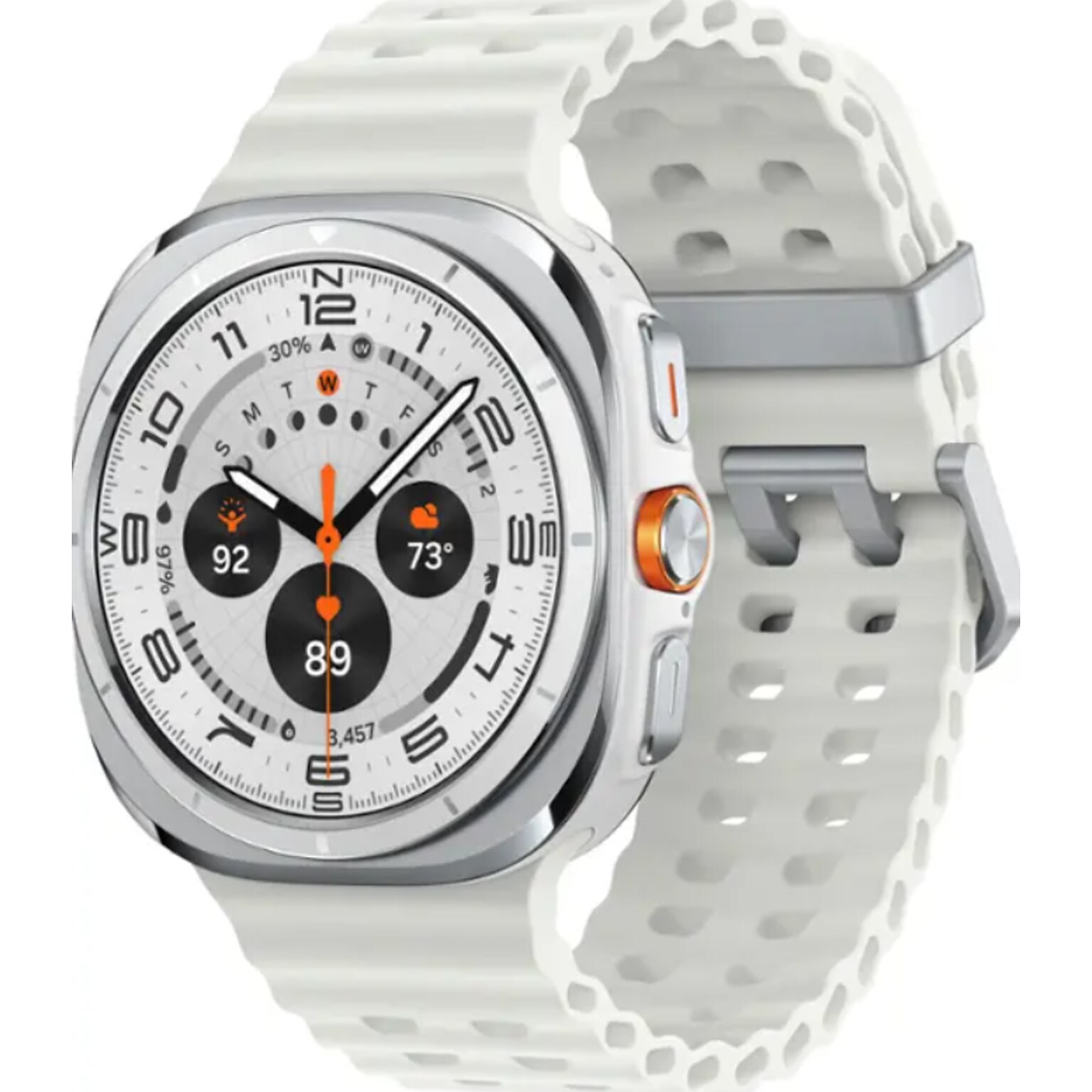 Samsung Galaxy Watch Ultra Smart Watch, GPS, 47mm, Titanium Case, White, Fluoroelastomer Band (SM-L705UZWAXAA)