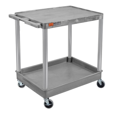 Luxor ENDURA XL 2-Shelf Utility Cart, Gray (TC21-G)