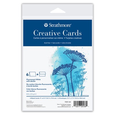 Strathmore Creative Cards & Envelopes, 6.875 x 5, White, 6/Sheets, 3/Bundle (STTP205160-3)