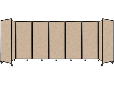Versare The Room Divider 360 Freestanding Folding Portable Partition, 82H x 234W, Beige Fabric (1182701)