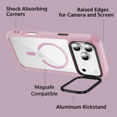 SaharaCase Raider Series MagSafe Phone Case for iPhone 17 Pro, Shock Absorbing, Desert Rose (CP00983)