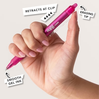 Pilot FriXion Clicker Vibe Erasable Gel Pens, Fine Point, 0.7mm, Assorted Ink, 3/Pack (22547)