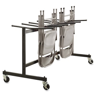 Lorell Steel Folding Chair Trolley, 30.8" x 35.8" x 68", Black (LLR62521)