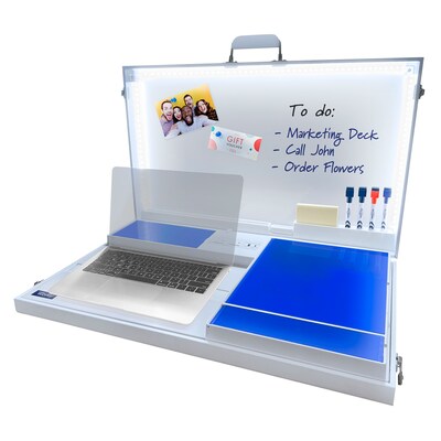 Worky Home Office Portable Workstation Desk with Built-in Storage, White (VCTTHO01)